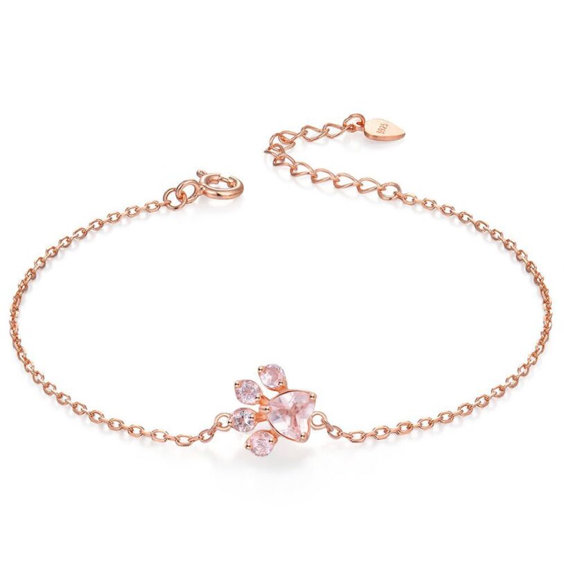 Cat Paws Gold Bracelet With Roses​