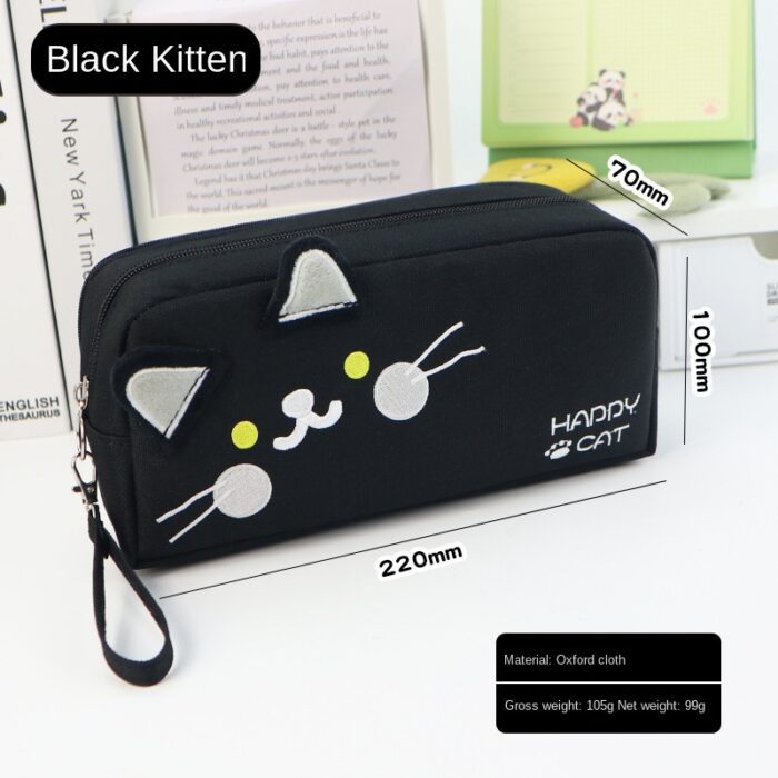 Dimension of cat Large capacity pencil bag ,black cat