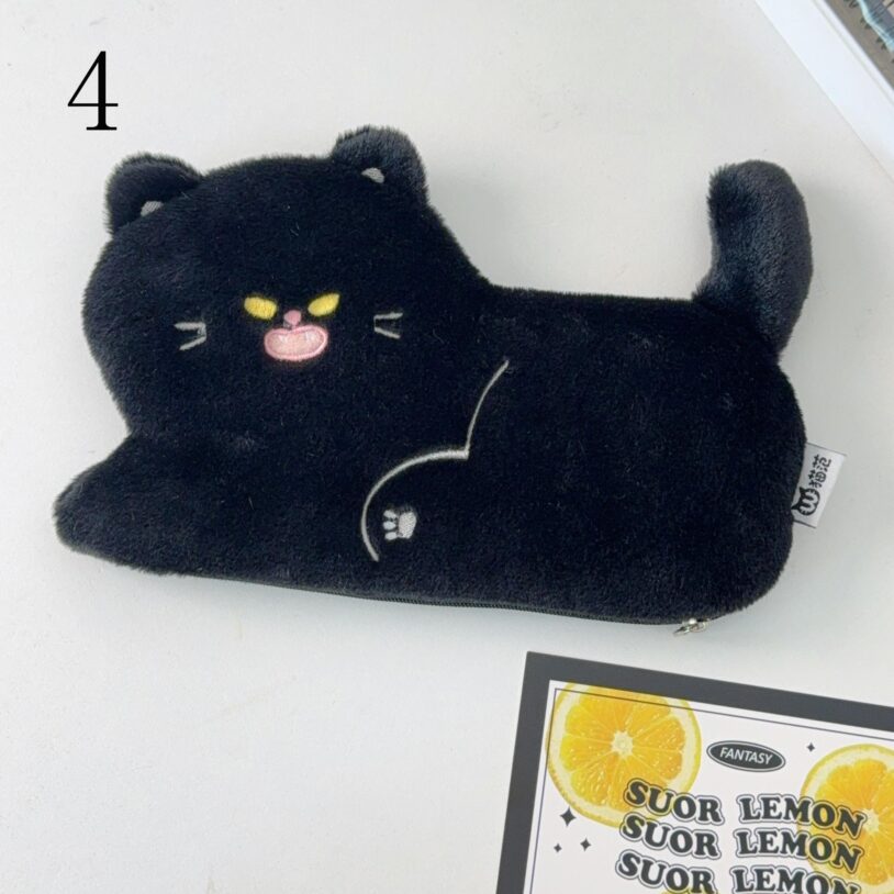 Cute cat pencil case student plush stationery box - Image 6