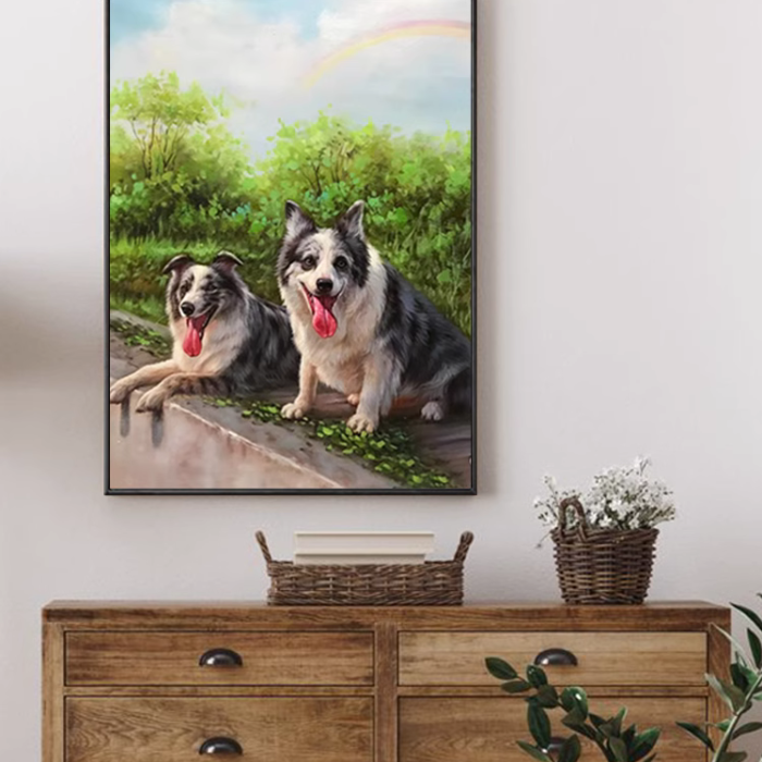 Customized pet oil painting