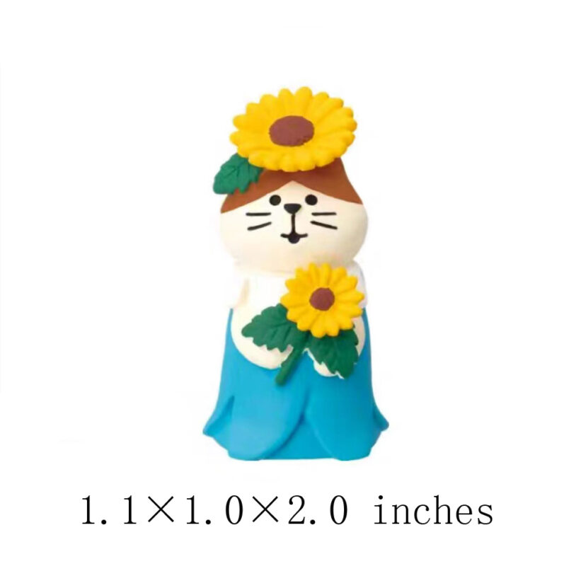 Miniature Cat girl with Sunflower flower