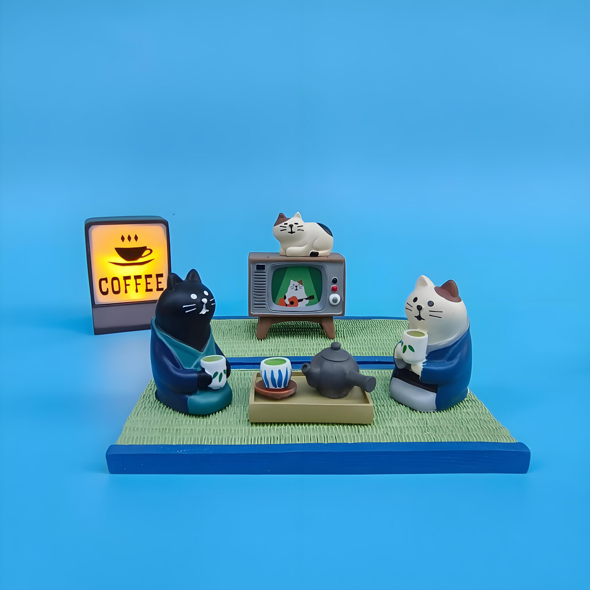 Miniature Resin-Cat tatami tea tv coffee