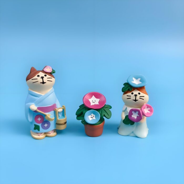 Miniature resin Cat morning-glory